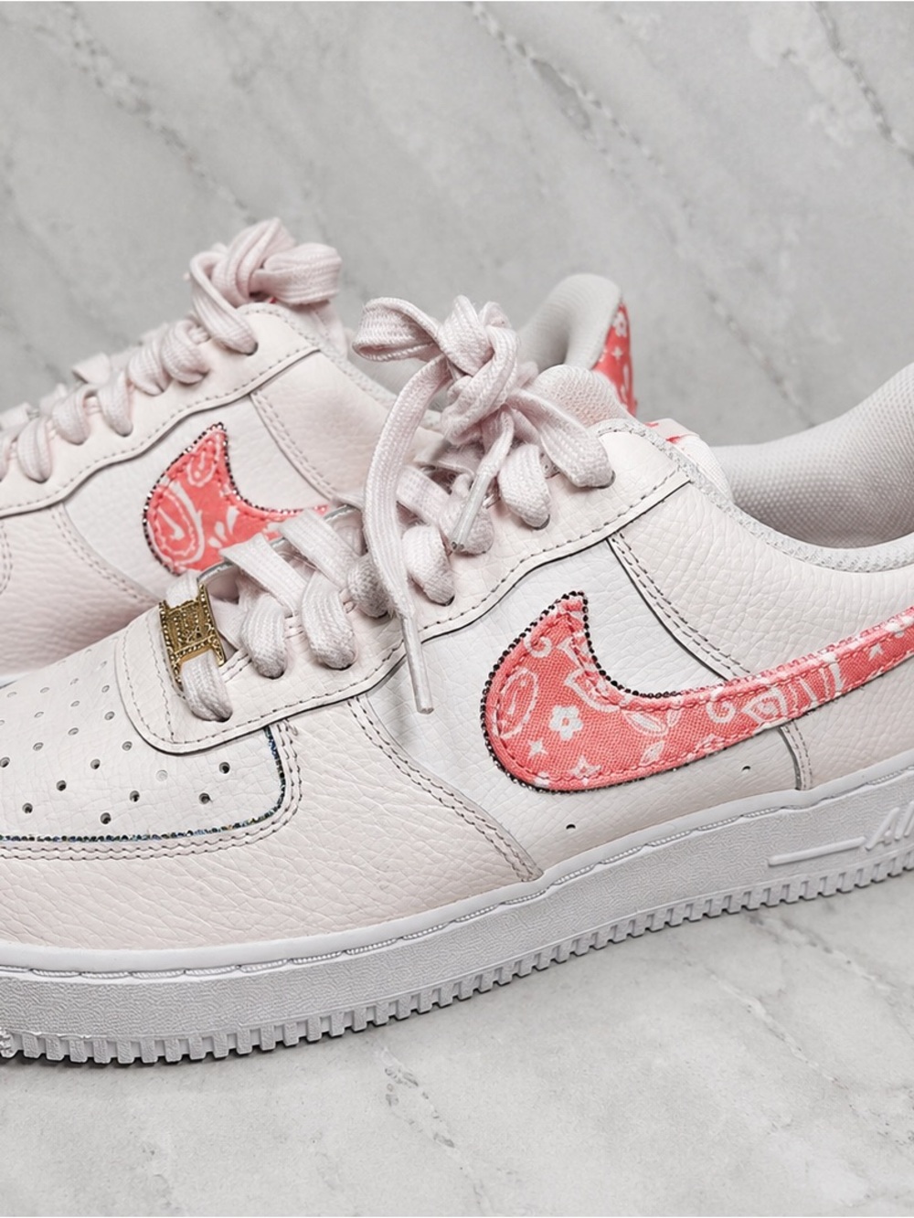 Custom Nike Air Force 1 Pink Paisley Crystal Sneakers | Women’s 9.5 - Picture 4 of 10